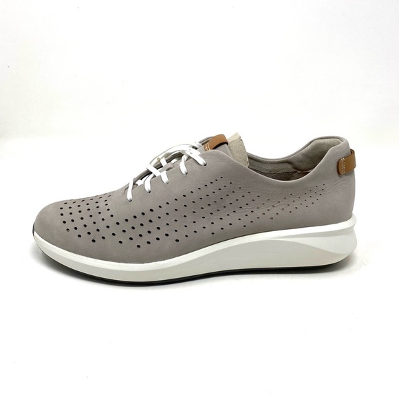 Clarks Un Rio Tie Stone Nubuck Sneakers 48716 - Picture 1 of 8